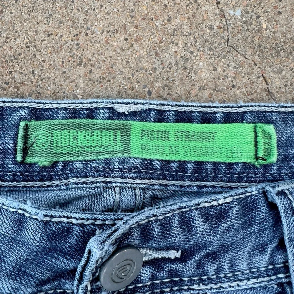Rock & Roll Pistol Straight‎ Regular Jeans Men's 38x32 Thick Stitch Cowboy Denim